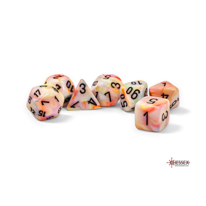 Chessex - Mega Hedral (7 dobbelstenen) - Feestelijk - Circus/Zwart | 601982043797