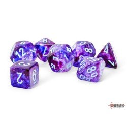 Chessex - Mega Hedral (7 dobbelstenen) - Nebula - Nachtelijk/turkoois licht