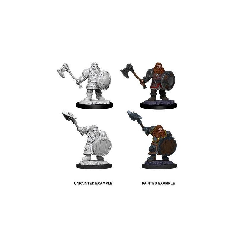 WizKids - D&D Nolzur's Marvelous - Miniature à peindre - Male Dwarf Fighter | 634482900048