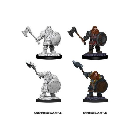 WizKids - D&D Nolzur's Marvelous - Miniature à peindre - Male Dwarf Fighter | 634482900048