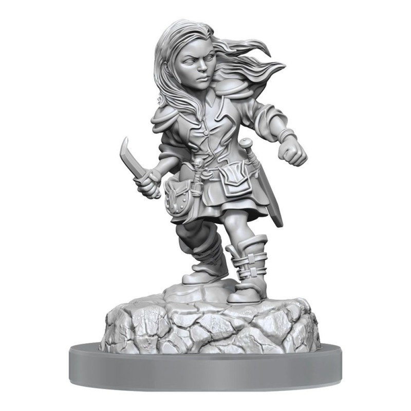 WizKids - D&D Nolzur's Marvelous - Miniature to Paint - Halfling Rogue Female | 634482904039