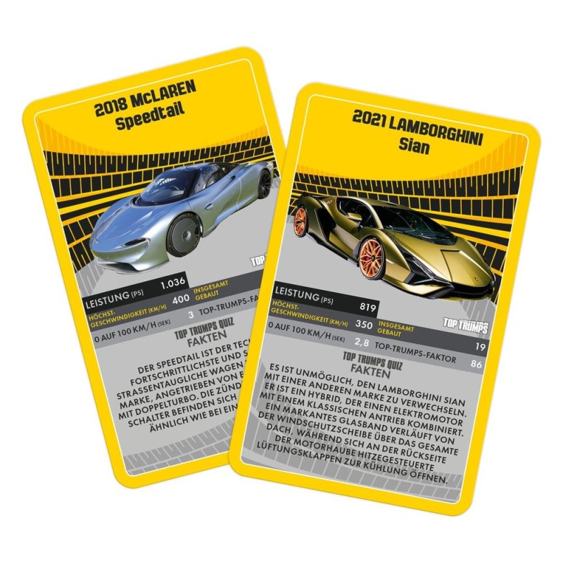 Super Cars Card Game Top Trumps *German Version*