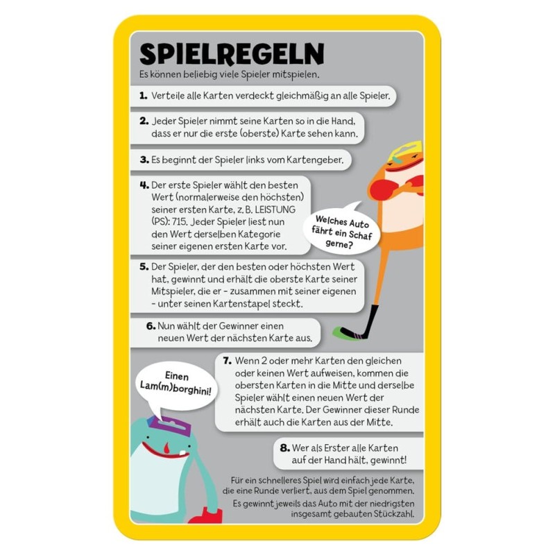 Super Cars Card Game Top Trumps *German Version*