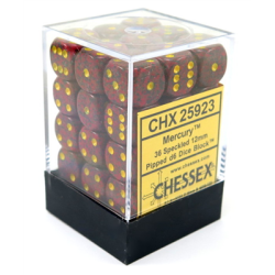 Chessex - Gespikkeld 12mm d6 (36 dobbelstenen) - Mercurius