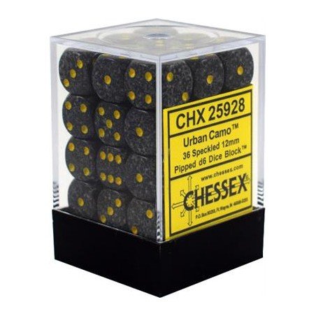 Chessex - Gespikkeld 12mm d6 (36 dobbelstenen) - Urban Camo | 601982022273