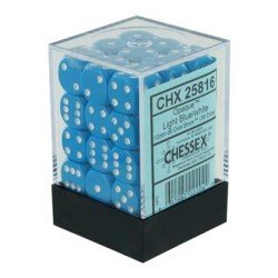 Chessex - Ondoorzichtig 12mm d6 (36 kubussen) - Lichtblauw/Wit