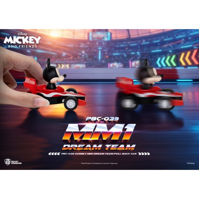 Disney Voiture à rétrofriction Mickey Mouse Dream Team Blind Box 5 cm Assortiment (6)