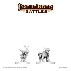 Pathfinder Battles Deep Cuts miniature à peindre Goblin Commando & Goblin Dog 13 cm