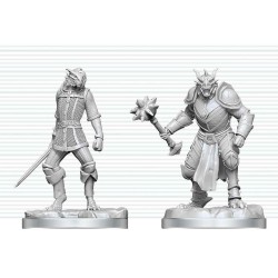 Dungeons & Dragons Nolzur's Marvelous Miniatures Unpainted Miniature Dragonborn Paladin & Dragonborn Squire 14 cm