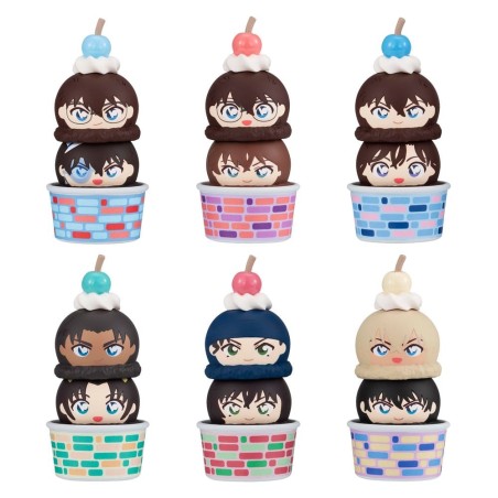 Detective Conan Tsumichen Stack up &amp; Change Mini Figures 8 cm Blind Box Assortment (6) (with gift)