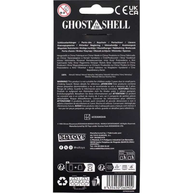 Ghost in the Shell Metal Keychain Armed Motoko 14 cm