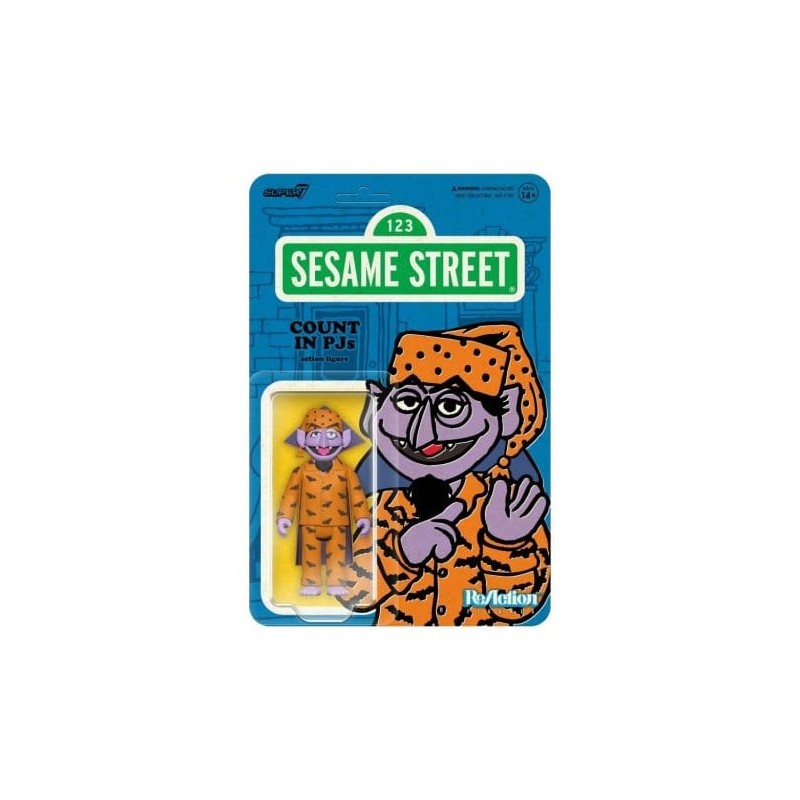 1, Rue Sésame figurine ReAction Wave 06 Count Von Count (PJs) 10 cm      
