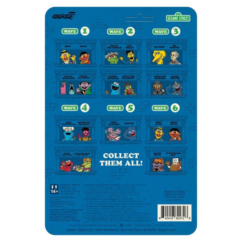 1, Rue Sésame figurine ReAction Wave 06 Count Von Count (PJs) 10 cm      
