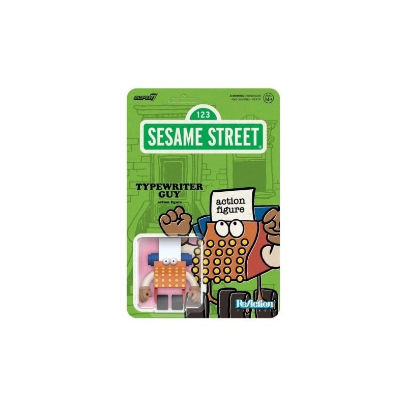 1, Rue Sésame figurine ReAction Wave 06 Typewriter Guy 10 cm      