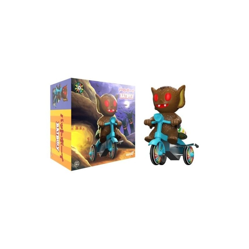 Super7 Super Cycles Véhicule Bat Boy (Brown w/ Blue Trike)