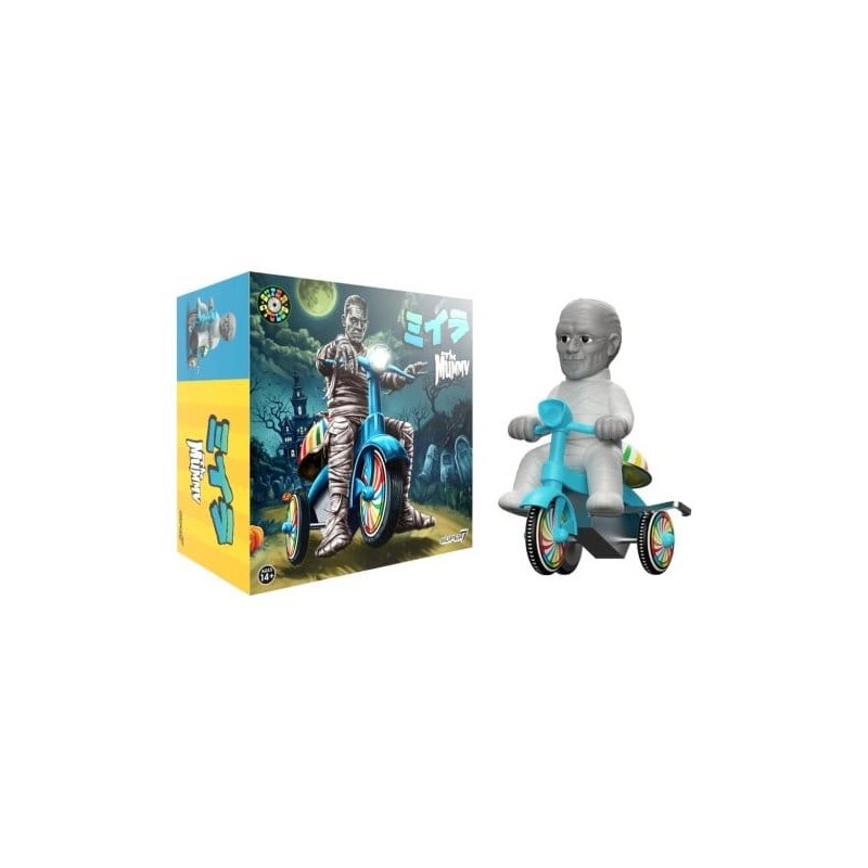 Universal Monsters Super Cycles Véhicule The Mummy (Light Grey w/ Blue Trike)