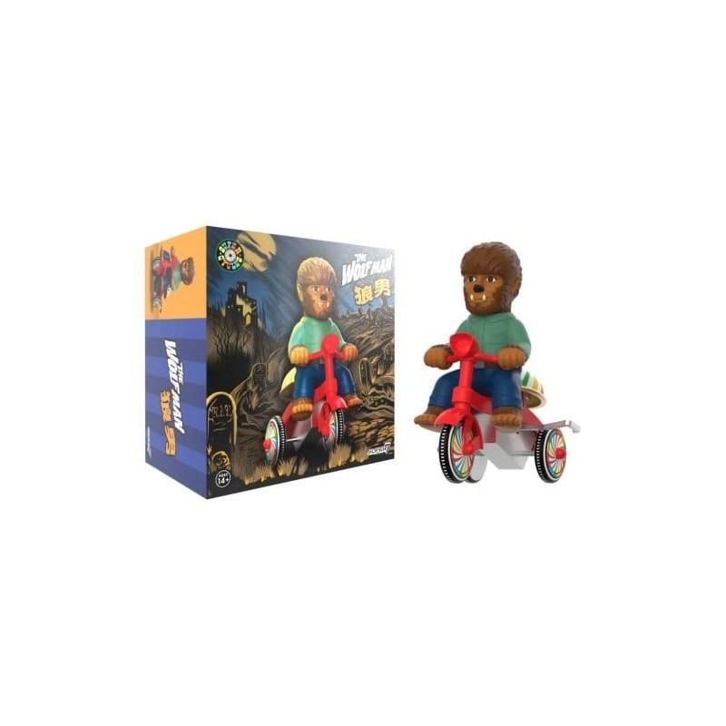 Universal Monsters Super Cycles Vehicle The Wolf Man (Brown w/ Red Trike)