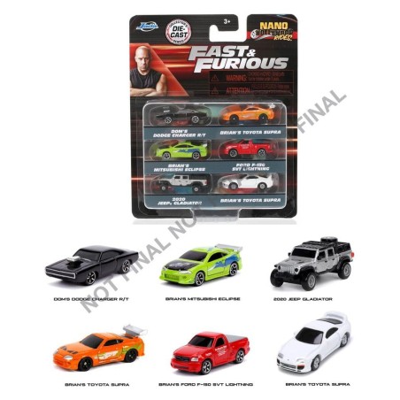 Fast & Furious Pack de 6 Nano Cars