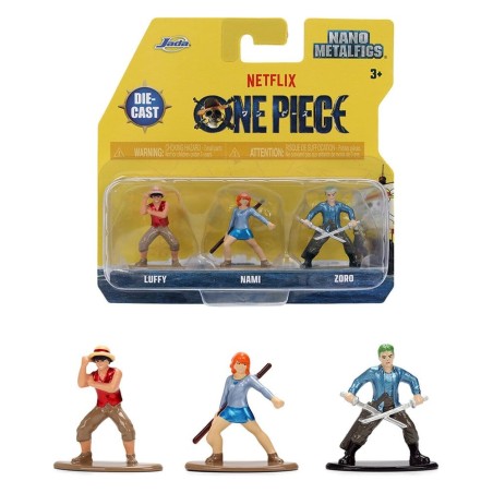 One Piece Nano Metalfigs pack de 3 figurines mini