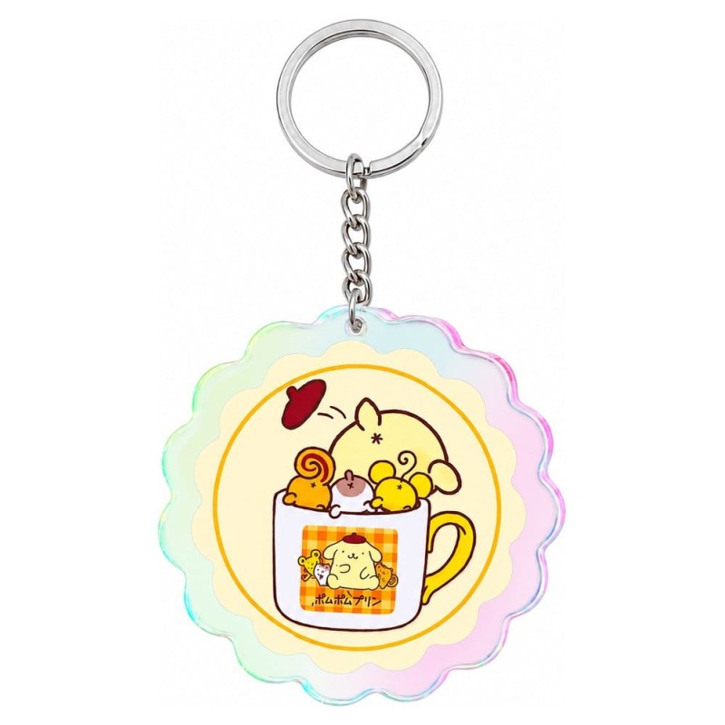 Sanrio Porte-clés en acrylique Pompompurin 30th Anniversary Squishy Cute Purin 02