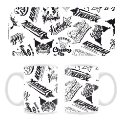 Sanrio mug Kuromi Street logos