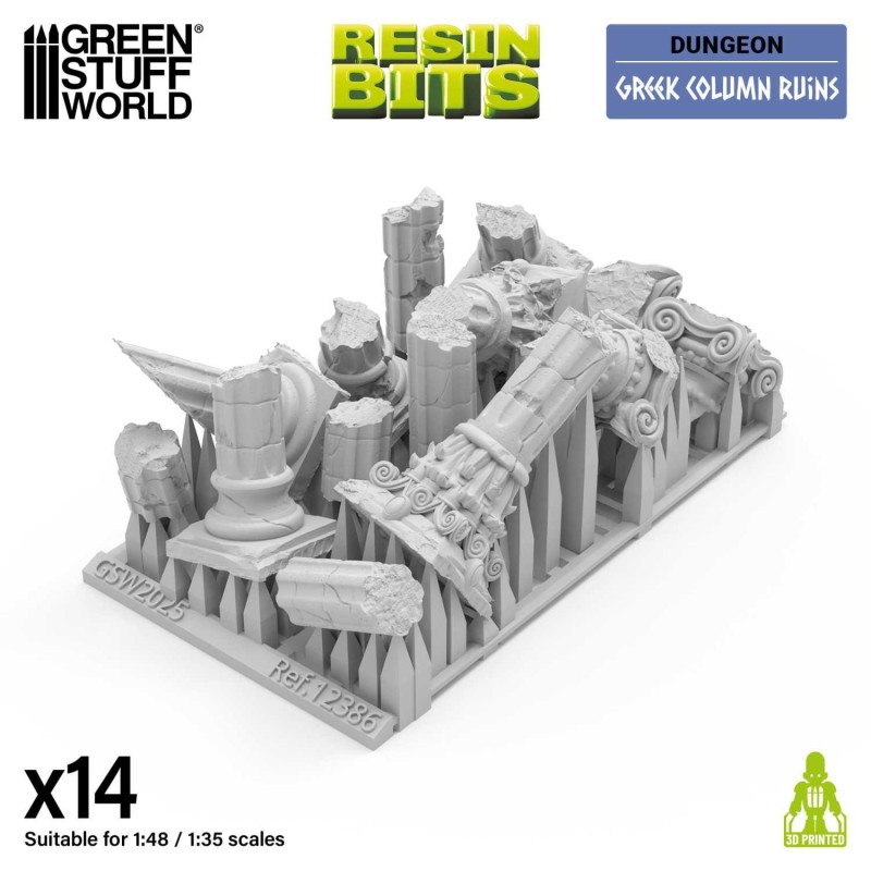Green Stuff World- 3D Printed - Miscellaneous - Ruins of Greek Columns