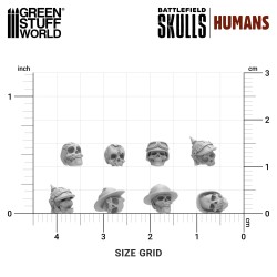 Green Stuff World- 3D Printed - Crânes & Os - Crânes Humains (x1000)