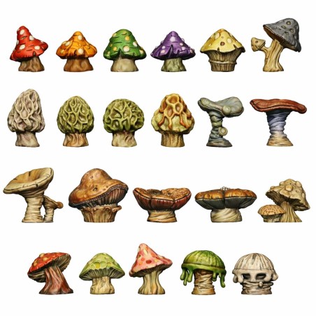 Green Stuff World- 3D Printed - Plants - Thick Mushrooms
