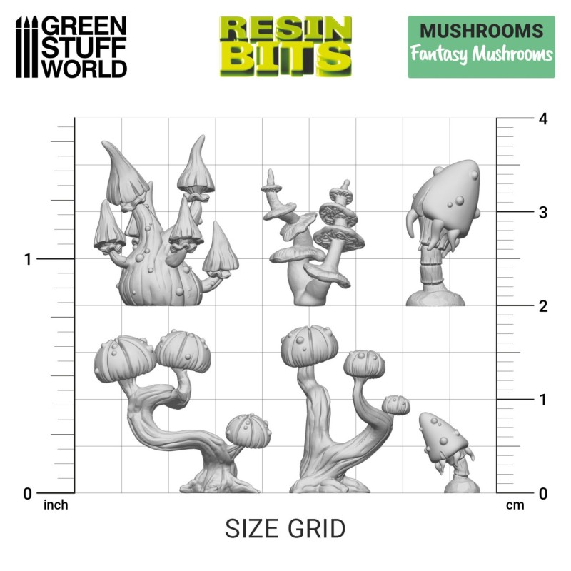 Green Stuff World - 3D-geprint - Planten - Fancy paddenstoelen