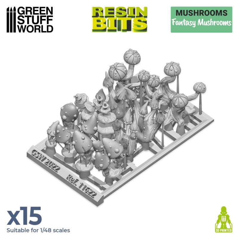 Green Stuff World- 3D Printed - Plantes - Champignons de fantaisie