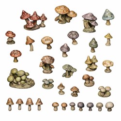 Green Stuff World- 3D Printed - Plants - Wild Mushrooms