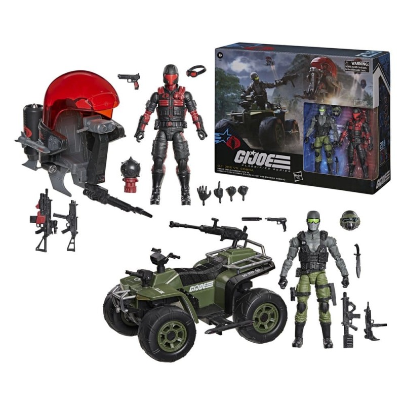 G.I. Joe Classified Series Action Figure & Vehicle Set Snake Eyes & Varmint ATV vs. Stealth Viper & Cobra Stealth Flight Pod ...