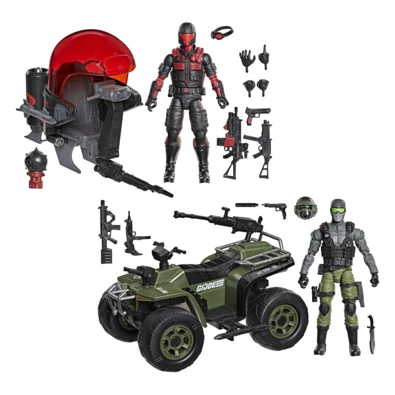 G.I. Joe Classified Series Action Figure & Vehicle Set Snake Eyes & Varmint ATV vs. Stealth Viper & Cobra Stealth Flight Pod ...
