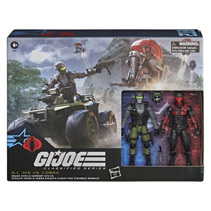 G.I. Joe Classified Series Action Figure & Vehicle Set Snake Eyes & Varmint ATV vs. Stealth Viper & Cobra Stealth Flight Pod ...