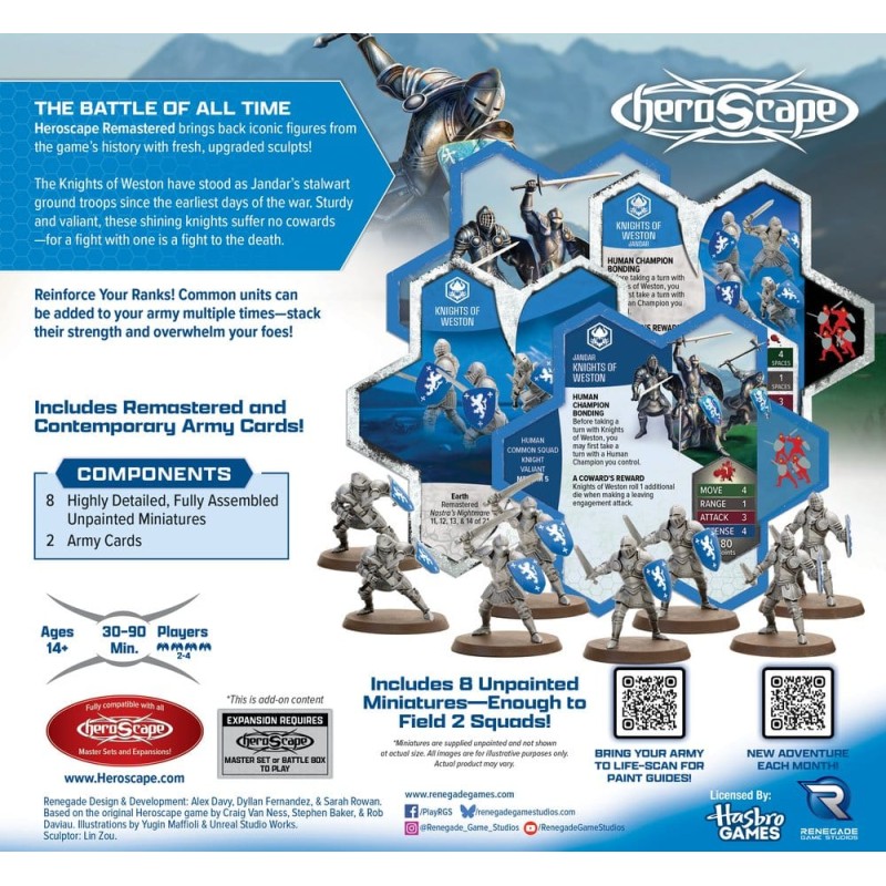 Heroscape Jeu de Plateau Extension d'Armée Knights of Weston Remastered *ANGLAIS*