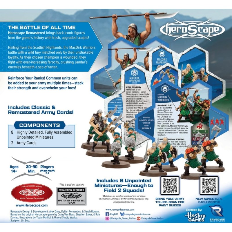 Heroscape Jeu de Plateau Extension d'Armée MacDirk Warriors Remastered *ANGLAIS*