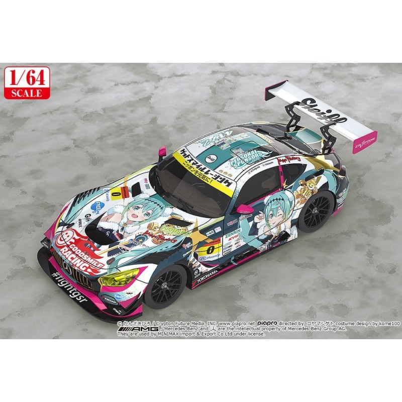 Hatsune Miku GT Project véhicule 1/64 Good Smile Hatsune Miku AMG 2018 SUPER GT Ver. 7 cm