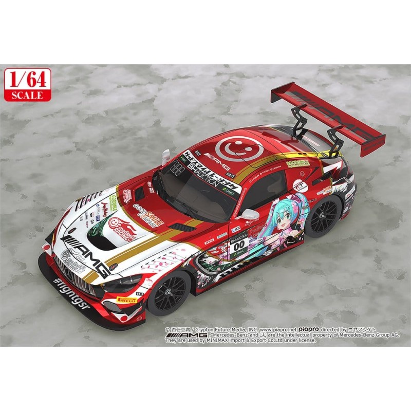 Hatsune Miku GT Project véhicule 1/64 Mercedes-AMG Team Good Smile 2019 Suzuka 10 Hours Ver. 7 cm