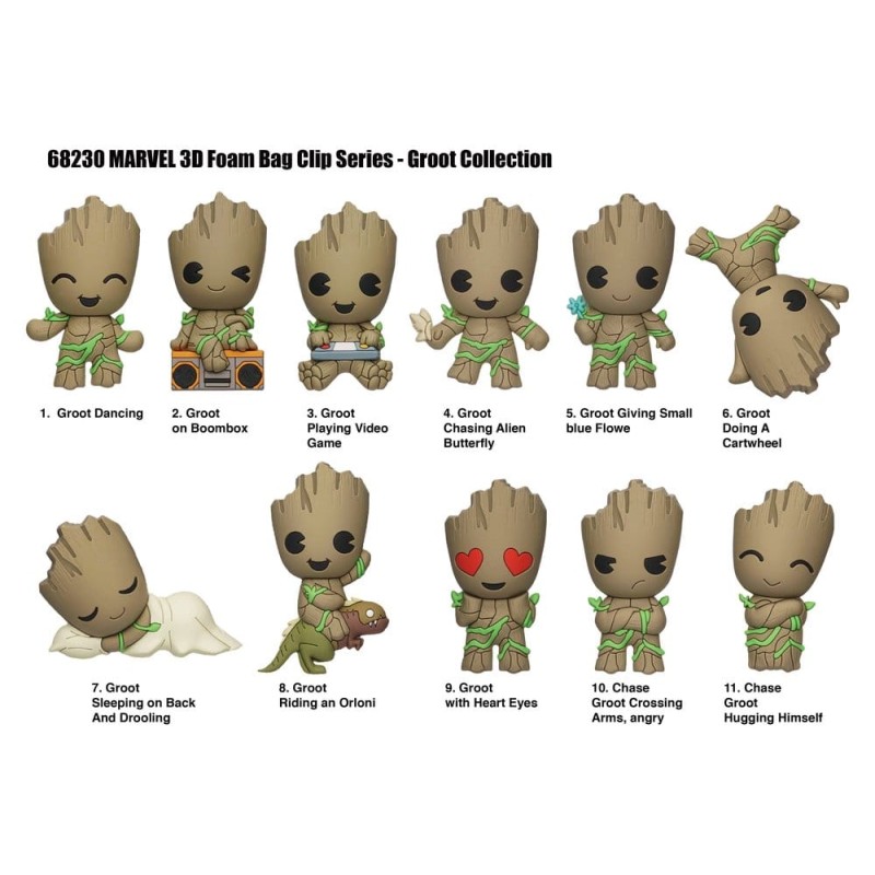 Marvel Groot 3D porte-clés en PVC série 1 Blind Bag Display (24)