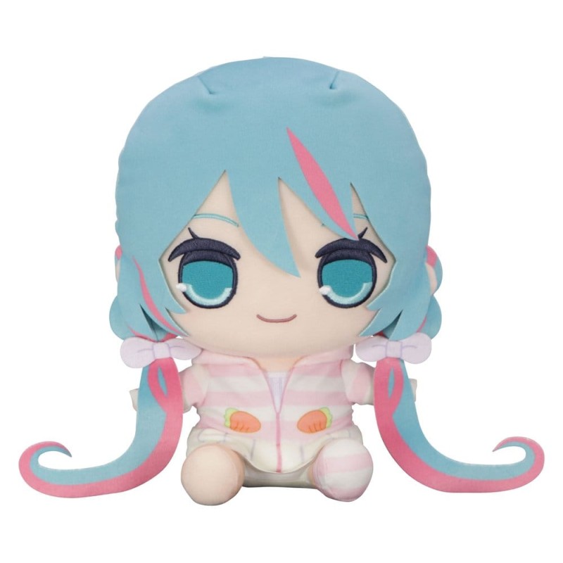 Hatsune Miku Kyurumaru Big peluche Rabbit Ear Hood Pajama 28 cm