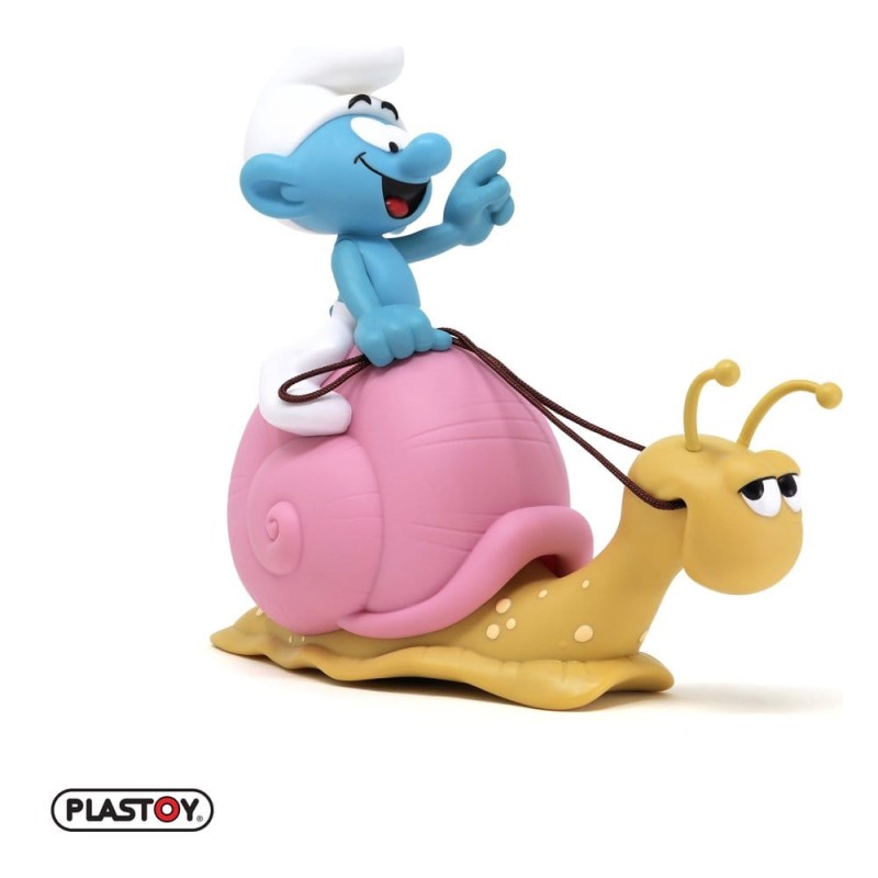 Les Schtroumpfs: Tirelire Smurf on a Snail's Back 19 cm