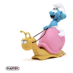 The Smurfs: Money Box Smurf on a Snail's Back 19 cm