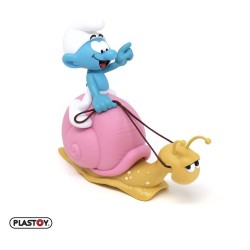 Les Schtroumpfs: Tirelire Smurf on a Snail's Back 19 cm