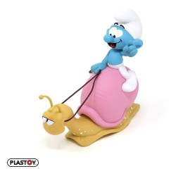 Les Schtroumpfs: Tirelire Smurf on a Snail's Back 19 cm