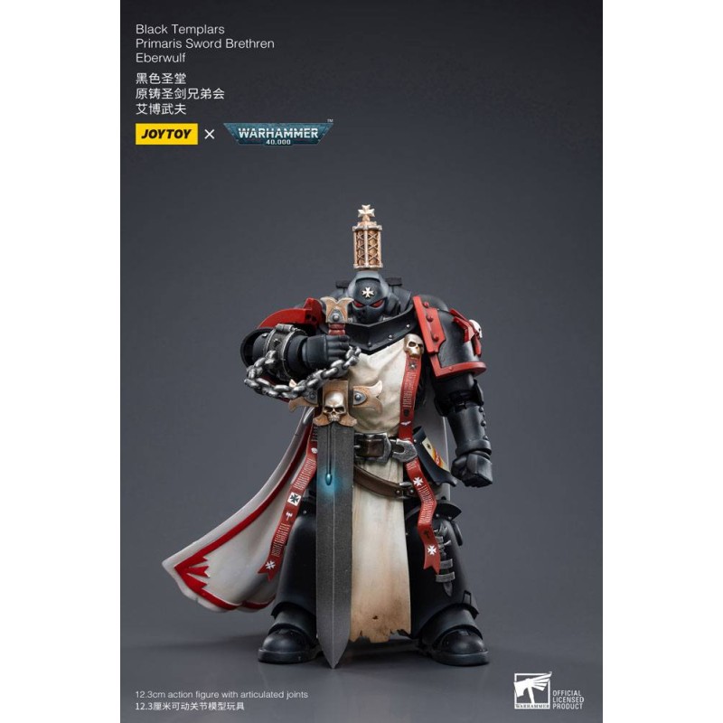 Warhammer 40k figurine 1/18 Black Templars Primaris Sword Brethren Eberwulf 12 cm