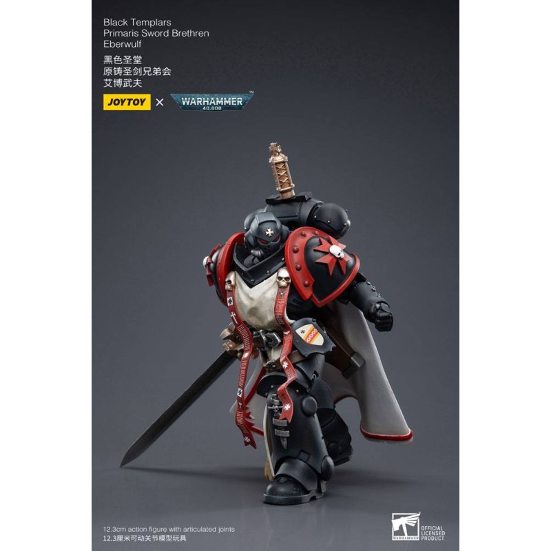 Warhammer 40k figurine 1/18 Black Templars Primaris Sword Brethren Eberwulf 12 cm