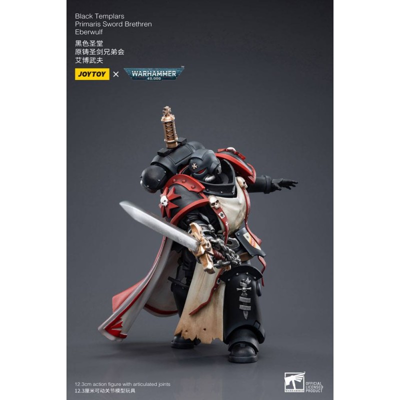 Warhammer 40k figurine 1/18 Black Templars Primaris Sword Brethren Eberwulf 12 cm