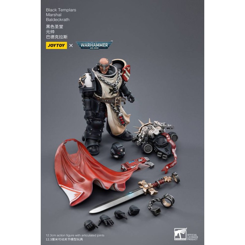 Warhammer 40k 1/18 Black Templars Marshal Baldeckrath 12 cm figuur