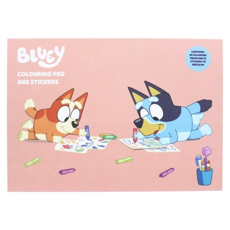 Bluey Livre de coloriage A4 & Set d'autocollants
