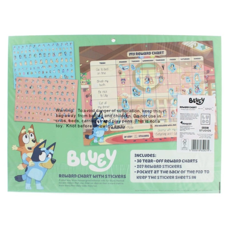 Bluey Set de Tableau de récompenses